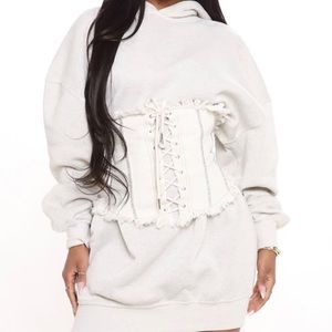 Heather Grey Mini Dress with Rhinestone Corset